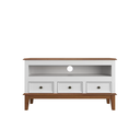 Ver imagem 4 de Rack para TV 43 Polegadas Madeira Maciça 3 Gavetas Rústico 113,8cm Branco - Apaixone & Decore