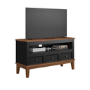 Ver imagem 1 de Rack para TV 43 Polegadas Madeira Maciça 3 Gavetas Rústico 113,8cm Preto - Apaixone & Decore