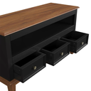 Ver imagem 3 de Rack para TV 43 Polegadas Madeira Maciça 3 Gavetas Rústico 113,8cm Preto - Apaixone & Decore
