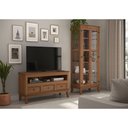 Ver imagem 7 de Rack para TV 43 Polegadas Madeira Maciça 3 Gavetas Rústico 113,8cm Amêndoa - Apaixone & Decore