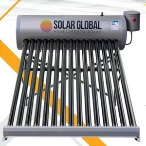 Aquecedor Solar a Vácuo Solar Global 36 Tubos 400litros Aço Inox 304 Água Tratada até 15 Banhos Dia-