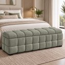Ver imagem 1 de Recamier Baú Cama Quenn 158cm Banco Puf Estofado Bouclé Boss:Olivia/Bouclé
