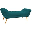 Ver imagem 4 de Kit Cabeceira 140 cm Suede + Calçadeira Madrid Azul Turquesa