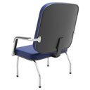 Ver imagem 6 de Cadeira de Escritório Recepção com Braço Fixa Cromada Magno P03 Vinil Azul - Lyam Decor