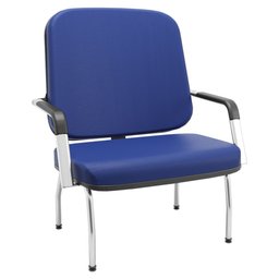 Cadeira de Escritório Recepção com Braço Fixa Cromada Magno P03 Vinil Azul - Lyam Decor - 1 Cadeira de Escritório Recepção com Braço Fixa Cromada Magno P03 Vinil Azul - Lyam Decor - 1