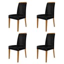 Ver imagem 1 de Kit 4 Cadeiras de Jantar Estofadas Madeira Maciça Multimóveis Cr15020 Madeirado/preto