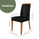 Ver imagem 3 de Kit 4 Cadeiras de Jantar Estofadas Madeira Maciça Multimóveis Cr15020 Madeirado/preto