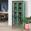 Ver imagem 1 de Cristaleira de Madeira Maciça 2 Portas - Verde