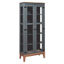 Ver imagem 1 de Cristaleira de Madeira Maciça 2 Portas - Cinza