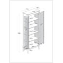 Ver imagem 2 de Cristaleira de Madeira Maciça 2 Portas - Cinza