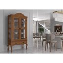 Ver imagem 2 de Cristaleira de Madeira Maciça Luis Xv Alta - Amêndoa