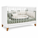 Ver imagem 1 de Berço Magia Padrão Bebê MDP Pés Madeira Estrado 3 Alturas para Colchão 130x60 - Branco
