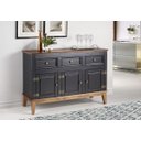 Ver imagem 1 de Balcão de Madeira Maciça 3 Portas e 3 Gavetas - Preto