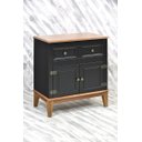 Ver imagem 2 de Balcão de Madeira Maciça 2 Portas e 2 Gavetas - Preto/Amêndoa Verniz