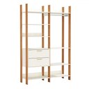 Ver imagem 2 de Closet Tw403 2 Gavetas 8 Prateleiras 100% Mdf Off White/freijó/gold - Dalla Costa