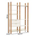 Ver imagem 3 de Closet Tw403 2 Gavetas 8 Prateleiras 100% Mdf Off White/freijó/gold - Dalla Costa