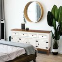 Ver imagem 1 de Balcão de Madeira Maciça 4 Portas e 4 Gavetas - Branco