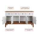 Ver imagem 6 de Balcão de Madeira Maciça 4 Portas e 4 Gavetas - Branco