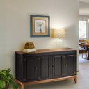 Ver imagem 1 de Balcão de Madeira Maciça 4 Portas - Preto
