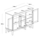 Ver imagem 3 de Balcão de Madeira Maciça 3 Portas - Amêndoa Verniz