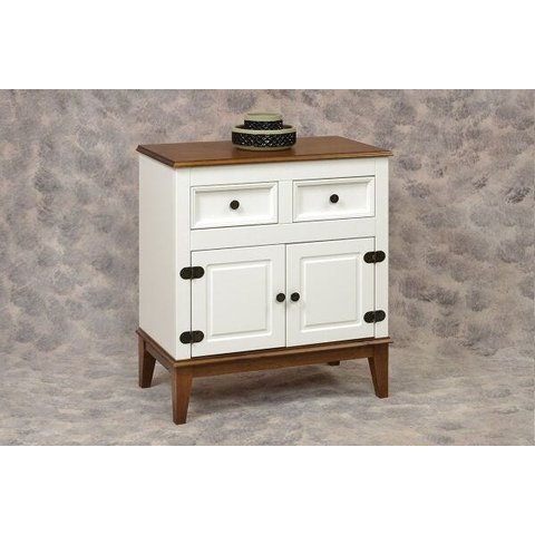 Balcão de Madeira Maciça 2 Portas e 2 Gavetas - Branco