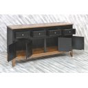 Ver imagem 3 de Balcão de Madeira Maciça 4 Portas e 4 Gavetas - Preto