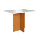 Ver imagem 1 de Mesa Monaco Suíça 6 Lugares Retangular MDF 110cm Off White e Freijó Indékes