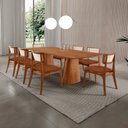 Ver imagem 1 de Sala de Jantar Mesa Noronha 220cm Tampo Laminado Canto Barril com 8 Cadeiras Viena