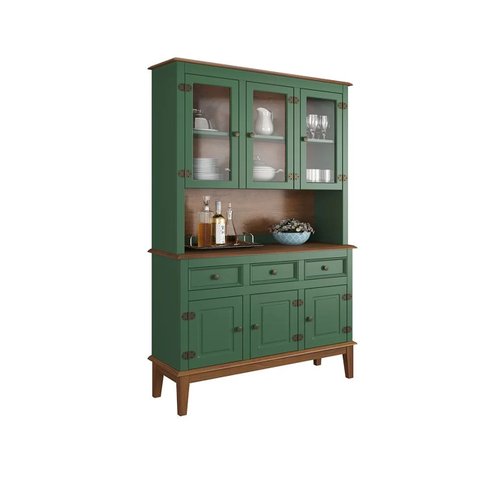 Arca e Oratório 6 Portas e 3 Gavetas - Madeira Maciça - Verde