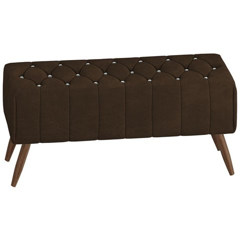 Puff Puf Para Sala 100 cm Pes Madeira Trit Veludo SL 942 Peer
