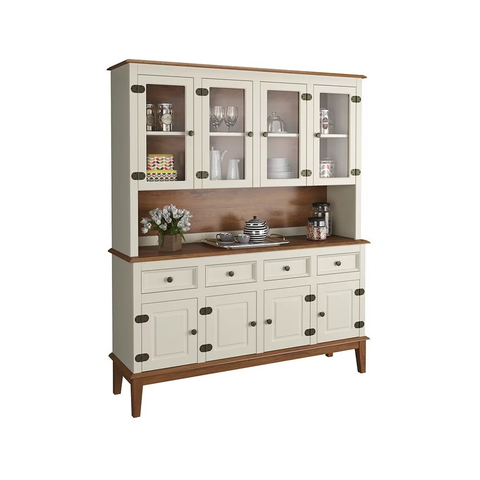 Arca e Oratório 8 Portas e 4 Gavetas - Madeira Maciça - Off White