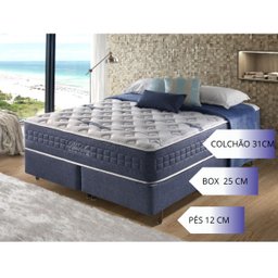 Conjunto Cama Box +colchão King Size com Molas Ensacadas e Espuma Visco Gel Blue Sea – Anjos - 3