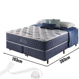 Conjunto Cama Box +colchão King Size com Molas Ensacadas e Espuma Visco Gel Blue Sea – Anjos - 2