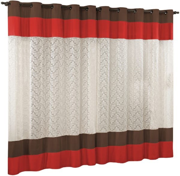 Cortina Dubai 3 00x2 50 Com Renda Oriental Varão Simples:tabacovermelho