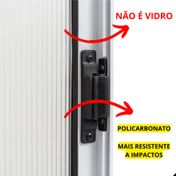 Janela de Correr 2 Folhas Ideal para Todos Os Ambientes A60l80 em Alumínio Branco e Policarbonato - 6