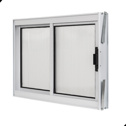 Janela de Correr 2 Folhas Ideal para Todos Os Ambientes A60l80 em Alumínio Branco e Policarbonato - 5