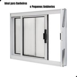 Janela de Correr 2 Folhas Ideal para Todos Os Ambientes A60l80 em Alumínio Branco e Policarbonato - 2