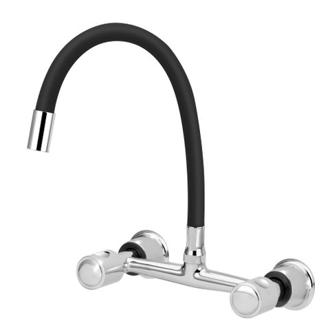 Torneira Misturador Gourmet Flexível Preto Cozinha Parede