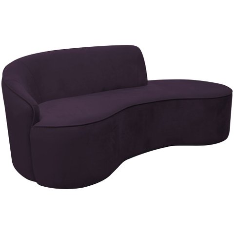 Sofá Curvo 02 Lugares 150cm Eron Braço Direito Veludo Roxo - Nexta Casa