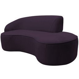 Sofá Curvo 02 Lugares 150cm Eron Veludo Roxo - CasaePoltrona - 6
