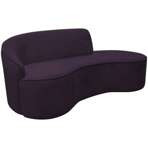 Sofá Curvo 02 Lugares 150cm Eron Veludo Roxo - CasaePoltrona