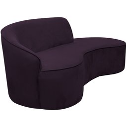 Sofá Curvo 02 Lugares 150cm Eron Veludo Roxo - CasaePoltrona - 8