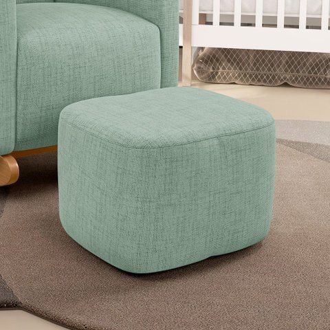 Puff Decorativo Orgânico para Sala Quarto Saori W01 Linho Verde Menta - Lyam Decor