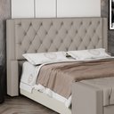 Ver imagem 2 de Cabeceira Atena para Cama Box Queen Size 160cm Capitonê com Frame Suede Bege - Desk Design
