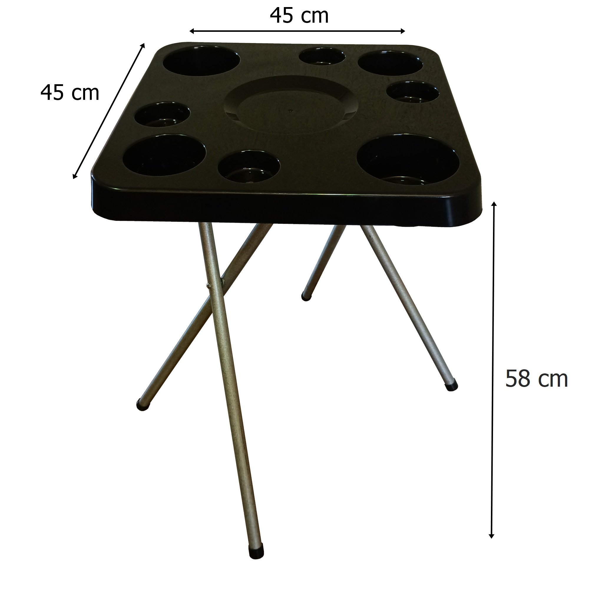 Mesa Dobravel para Petisco Piscina Praia Camping:preto - 5