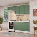 Ver imagem 1 de Armário de Cozinha Compacta 100% Mdf 200cm Branco/verde Celeste Kappesberg