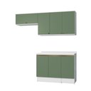 Ver imagem 2 de Armário de Cozinha Compacta 100% Mdf 200cm Branco/verde Celeste Kappesberg