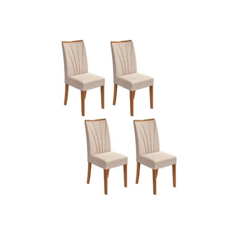 Cadeira Sala de Jantar Apogeu Kit 4 Un Rovere/Amêndoa/Linho Rinzai Bege - Lopas é boa?