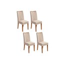 Ver imagem 1 de Cadeira Sala de Jantar Apogeu Kit 4 Un Rovere/Amêndoa/Linho Rinzai Bege - Lopas