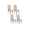 Cadeira Sala de Jantar Apogeu Kit 4 Un Rovere/Amêndoa/Linho Rinzai Bege - Lopas - 1